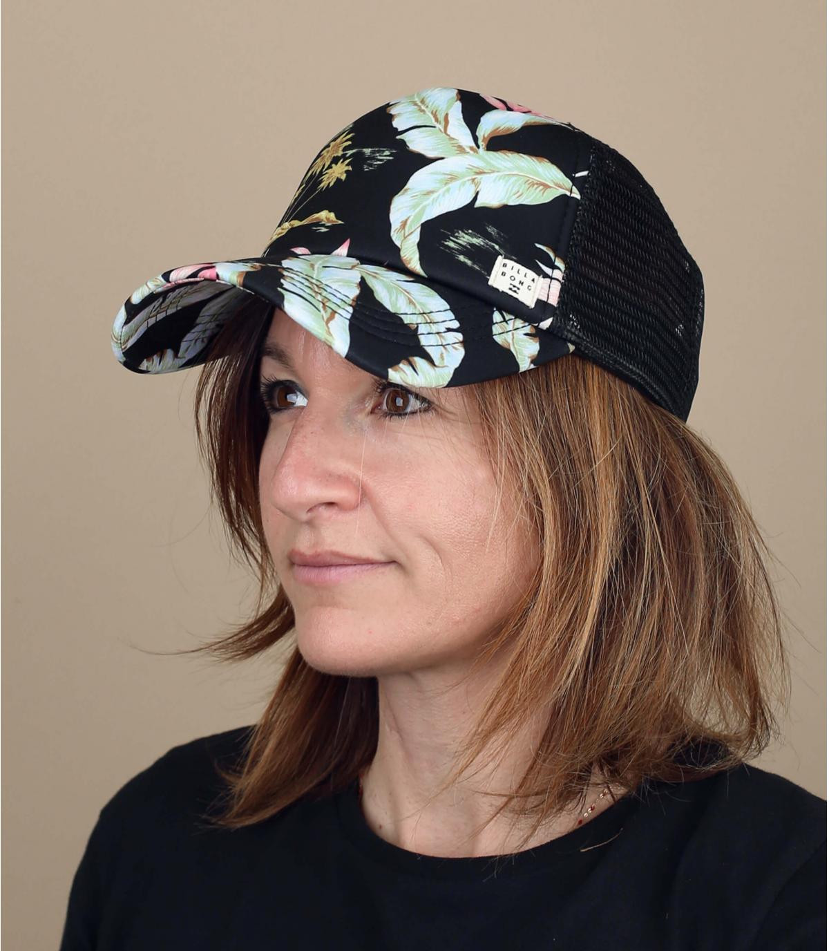 Billabong flower cap women Heritage Mashup Trucker coral black